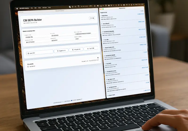 CBI SEPA Builder — Excel to XML batch payment file automation